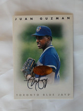 BASEBALL CARD  1996 JUAN GUZMAN AUTOGRAPH