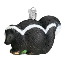 Old World Christmas SKUNK (12553) Glass Ornament w/OWC Box