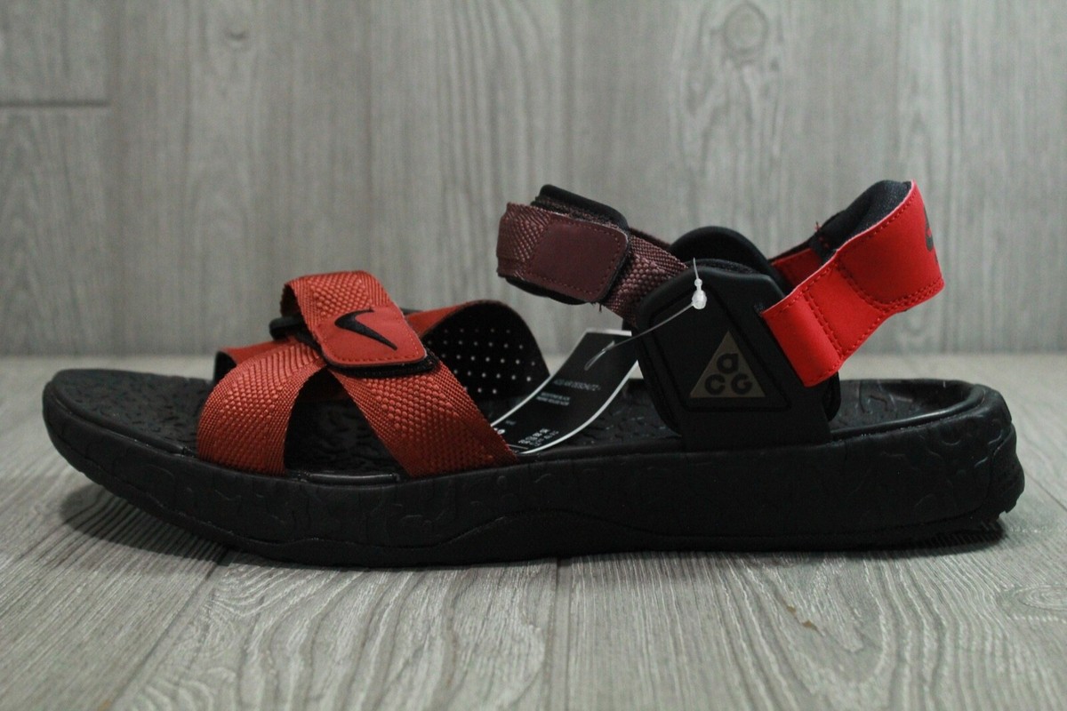New Nike ACG Air Deschutz Redstone Black Sandals DC9092-600 Men's