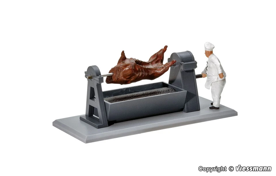 Viessmann H0 1552 Figurenset Grill mir drehendem Ochsen
