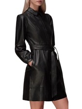 Leather Coat Dress Women Waistband Waist Fashion Tie Belt Dresses Buckle Wide 8