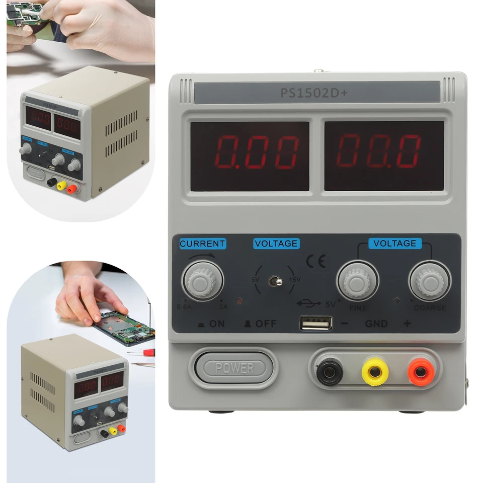 DC Labornetzgerät Regelbar Verstellbar Stromversorgung Stabilisiert Netzteil 15V - Bild 3 von 4