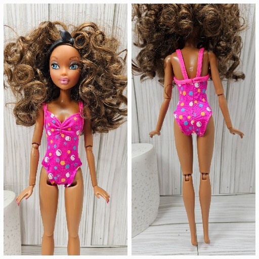 Barbie Doll Clothes Bathing Suit- Pink With One