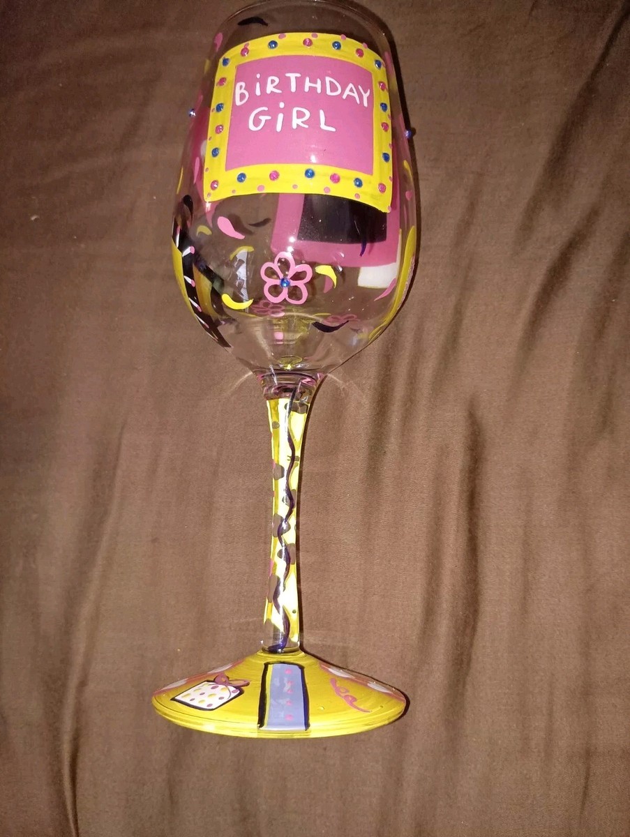 4 verres à vin Lolita peints à la main neufs dans leur