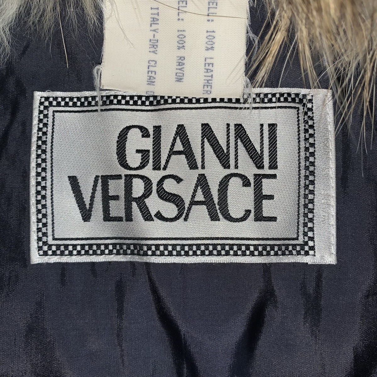 vintage GIANNI VERSACE size XS/S denim blue LEATHER coat w/detachable fur COLLAR | eBay vintage GIANNI VERSACE size XS/S denim blue LEATHER coat w/detachable fur COLLAR | eBay