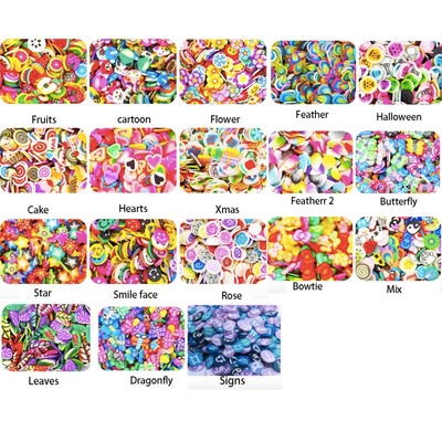 Guirongxin 9000pcs Mixed 18 Styles New 3D Polymer Clay Tiny Fimo Fruit Slices...