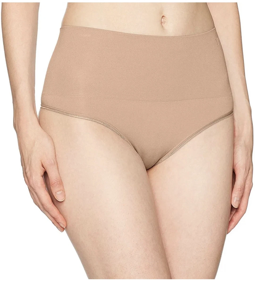 Yummie Women's Seamless Shapewear Thong Briefs Almond Sz SMALL