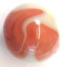 Large Wet Mint Excellent Light Pistachio and Orange CAC Swirl Marble 29/32"