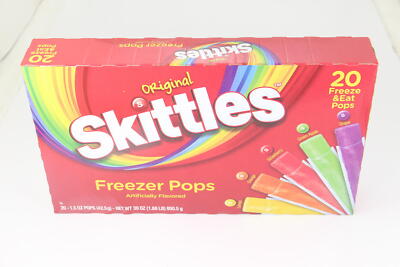4 PACK Skittles Assorted Flavor Freezer Pops | 20 Pops 1.5oz BEST BY 4/25 U60A
