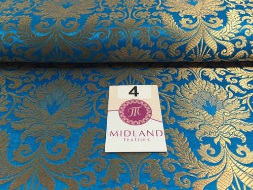 £14,99/m Oro Floreale Metallizzato Indiano Finta Seta Banarsi Broccato Tessuto 45" M282 - Foto 22 di 156