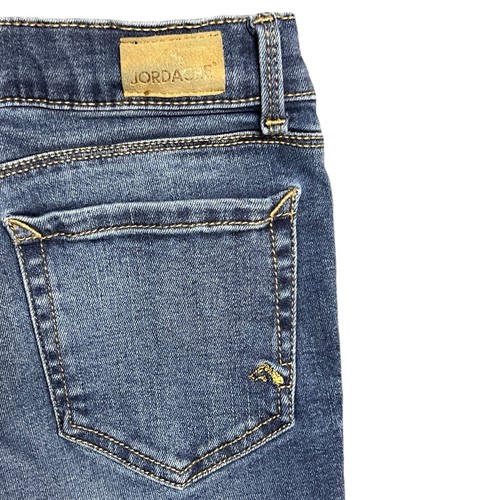 Jordache Jeans Medium Blue Denim Super Skinny Distressed Girls Size 12 Stretch - Picture 5 of 11