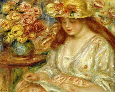 Pierre-Auguste Renoir ''Reader'' french impressionist Brown Artwork Fine Art