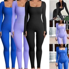 Women's Workout Jumpsuit One Piece Yoga Training Bodysuit Activewear Clubwear