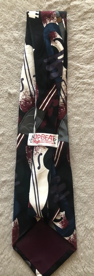 Corbata de violín musical ancha Upbeat Roffe para hombre retro de colección corbata artística Foto 3 de 4