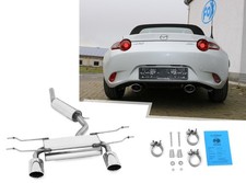 Edelstahl Duplex Sportauspuffanlage ab Kat Mazda MX5 Typ ND je 115x85mm oval Edelstahl Duplex Sportauspuffanlage ab Kat Mazda MX5 Typ ND je 115x85mm oval
