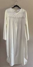 Delicates Elegant White Long Sleeve Nightgown, Nightie, embroidered M deadstock