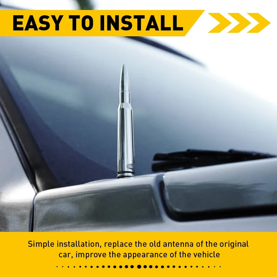 Antena de bala calibre 50 para camioneta Chevy GMC SUV Silverado Sierra Denali ED Foto 4 de 4