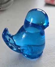 Vintage Blue Bird of Happiness Ron Ray 1989 Signed Art Glass Figurine