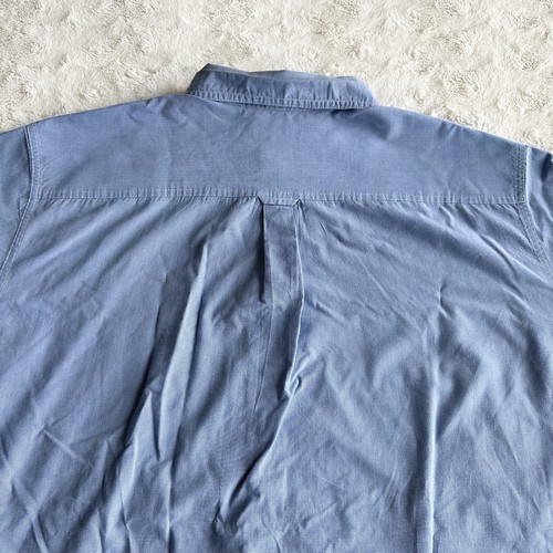 Chaps Shirt Mens 3XL Blue Button Down Pocket Easy Care Embroidered Logo Office - Picture 6 of 12
