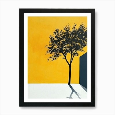 Shadow Of A Tree, Minimalism Decor  Framed Wall Art Poster Canvas Print Picture