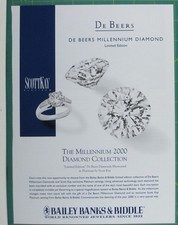 Print Ad De Beers Millennium Jewelry ADVERTISEMENT Scott Kay Vintage 1999