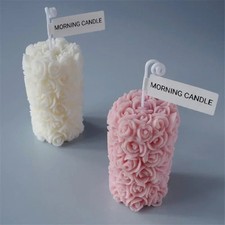 Creative Diy Rose Flower Shape Candle Mold Handmade Gypsum Plaster Mould Cylinde