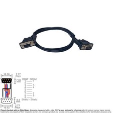 Cable UPS Console Serial DB9 9-Pin Female Male 4FT Partial 5-Wire Straight-Thru