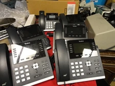 LOT OF (6) Yealink SIP 5-T46U 1  t41s Business Desktop Phone / STAND
