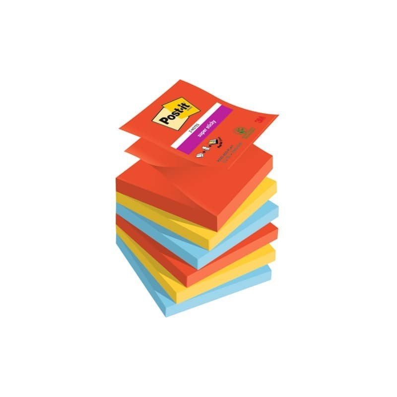 Ricariche di foglietti Post-it® Super Sticky Z-Notes Playful - conf. 6 blocchett