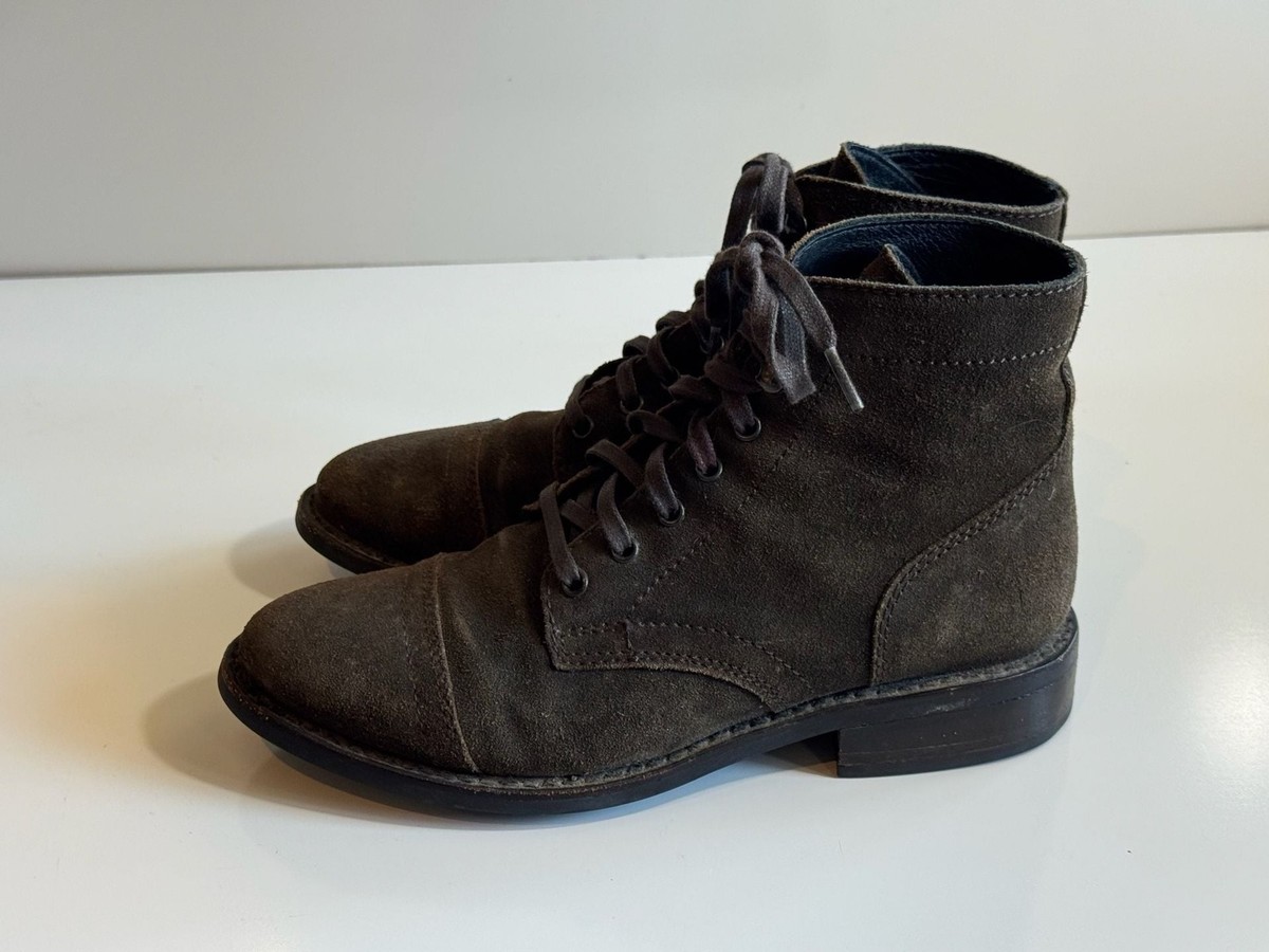 Women’s Captain Thursday Boot Co Lace-Up Boot In Dark Olive Suede Size 8 View 4
