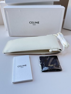 CELINE Authentic White crossbody pouch phone wallet sunglasses