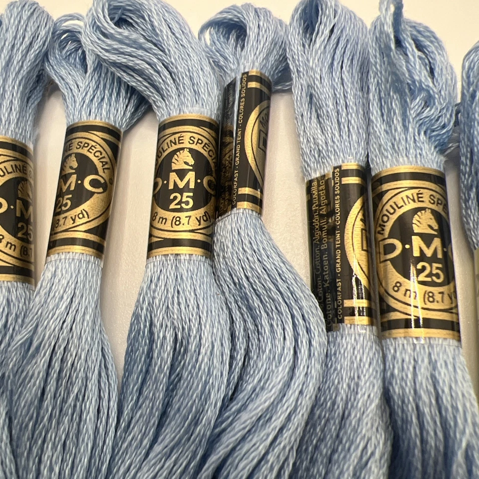 12 PACK - 3325 DMC 6-Strand Embroidery Cotton 8.7yd-Very Light Blue BRAND NEW - Image 3 of 3
