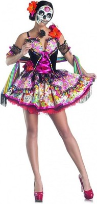 Lrs Apparel Ltd Women's Day Of The Dead Costume Multicoloured X-Large