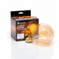 Aigostar Lampadina Filamento LED Diamante E27 4W 1800K 320lm Vintage Oro G110