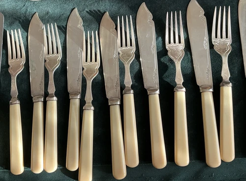 ANTIGUO/VINTAGE CUBIERTOS trabajo lote de 33 piezas - Imagen 5 de 11