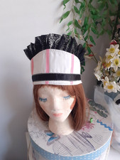 Ladies White Cap Rocky Horror Hat French Serving Maid Victorian Fancy Dress