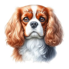Cavalier King Charles Spaniel - Fabric Art Quilt Block - Dog Breed - 100% Cotton