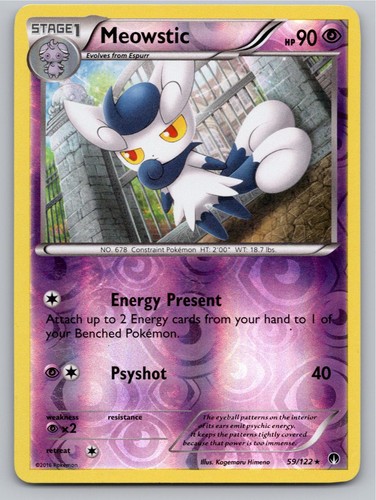2016 POKEMON MEOWSTIC BREAKPOINT 59/122 REVERSE HOLO RARE NM A49060 FREE S&H