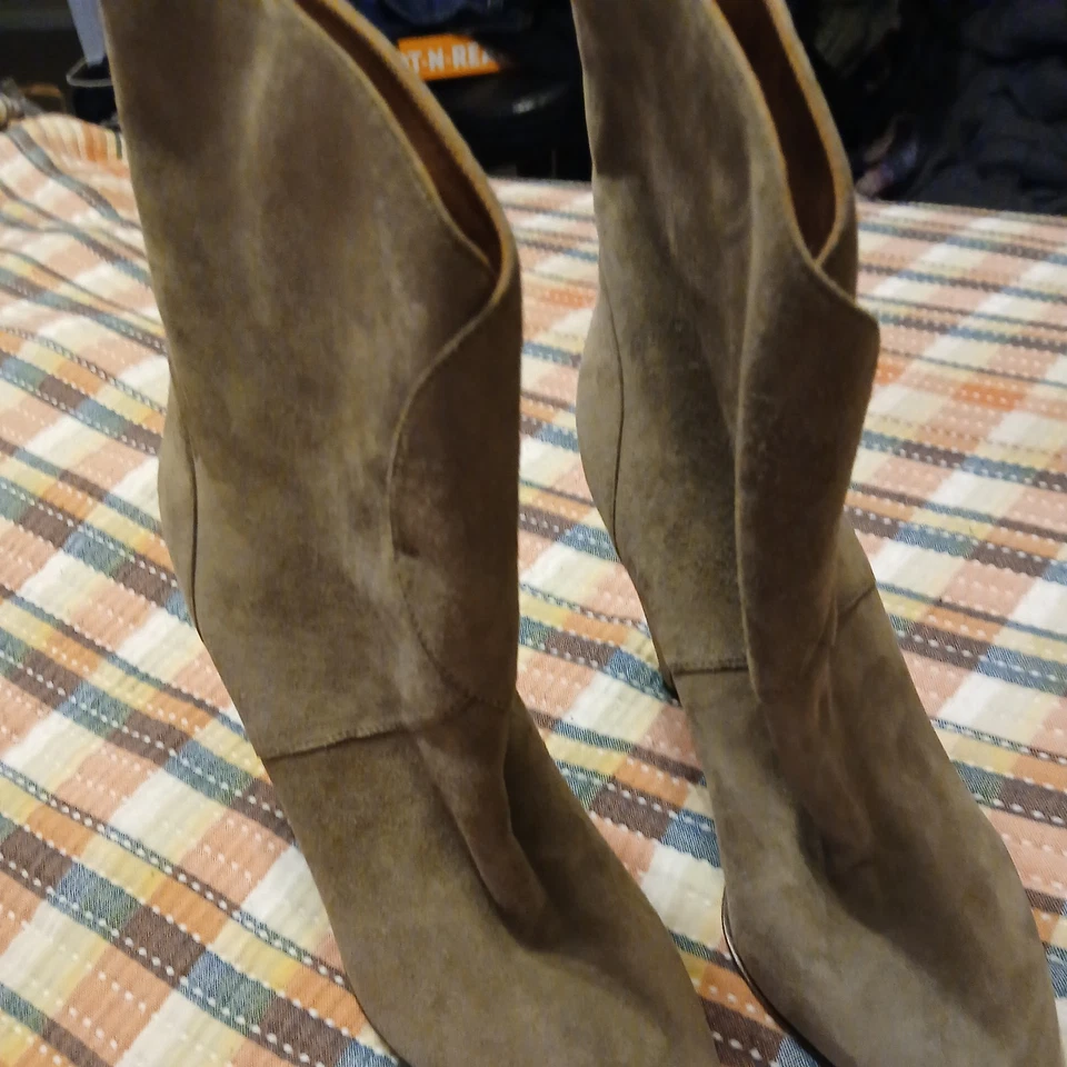 Sigerson Morrison 复古灰色麂皮绒踝靴 7 码 — 第 4/4 张图片