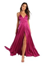 Lulus Ode To Love Magenta Satin Maxi Dress Size Small
