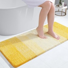 OLANLY Large Bathroom Rugs Mat 50x30, Extra Soft Absorbent 50" X 30", Yellow