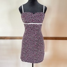 Vintage 90s Aqua Blues Short Mini Dress Black Polka Dot L Whimsigoth Y2K Mall