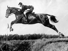 crp-50746 1929 Mrs E Libhander in equestrian horse jumping contest in Stockholm