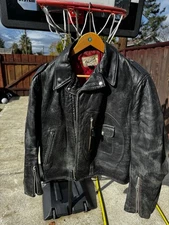 1950s Horsehide Sears Hercules Leather Motorcycle Biker Jacket 38 READ