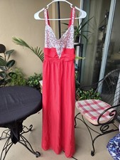 Women’s Red Evening Gown with Sequin Top Size XL Formal Dress
