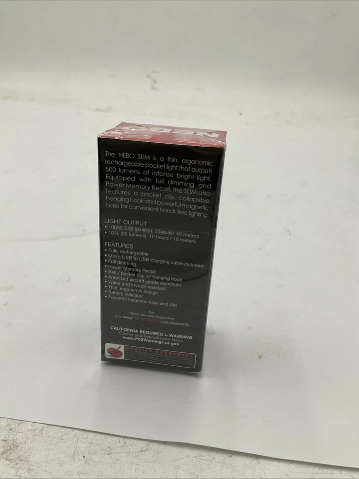 Nebo Slim Flashlight Pocket Rechargeable Red - Image 3 of 4