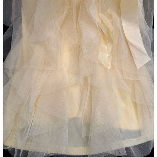 BEAUTIFUL Yellow Lace Tulle Dress Girls Size M 8 Wedding Easter Sleeveless Bow - Picture 7 of 7