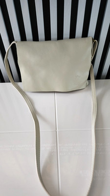 Vera Pelle Italy Leather Crossbody Bag Ivory Zip Pocket SimplyTravel Small Purse