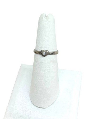Tiffany & Co. Silver .925 Heart Diamond Ring | Size 5.5 | 1.7g