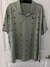 Nike Golf Polo Shirt 2XL Mens Dri Fit Tour Novelty Icon Print Short Sleeve NEW